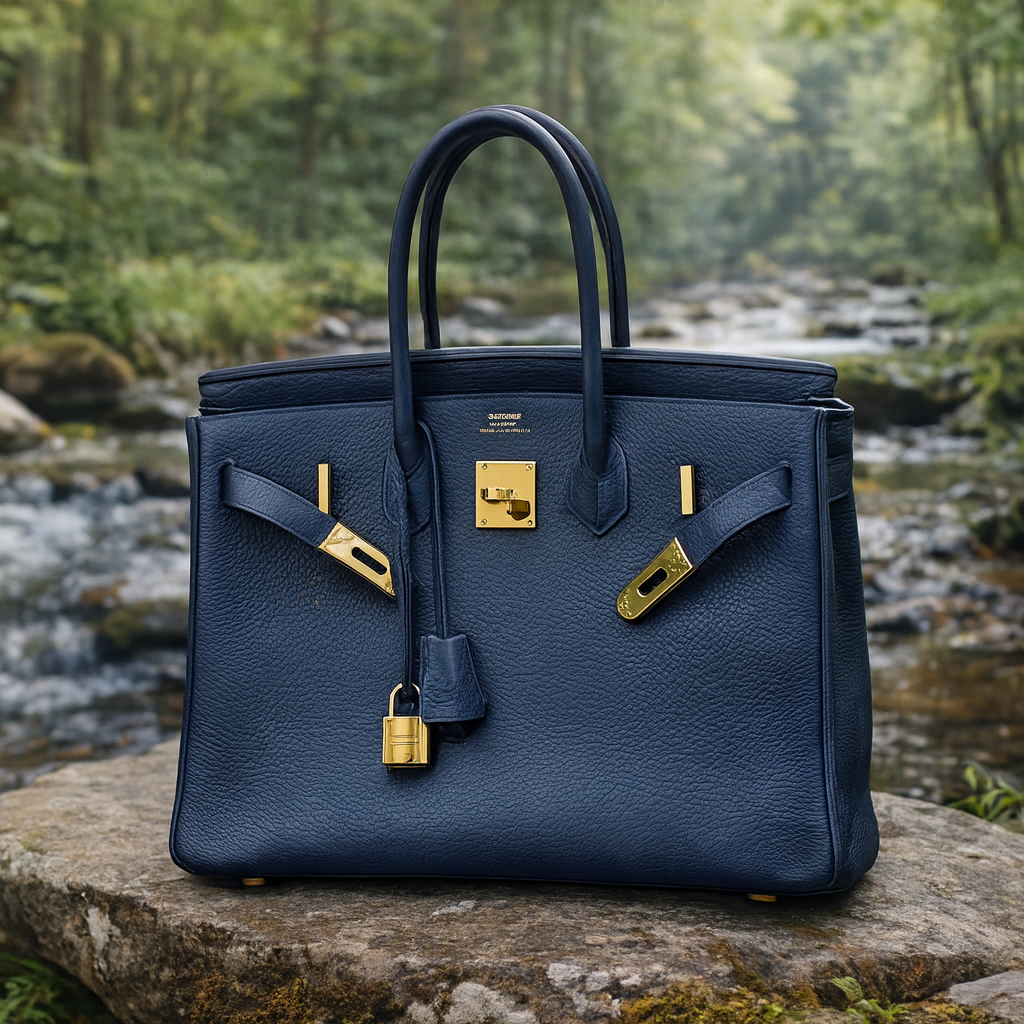 Vintage Blue BelleLux Hermes Birkin 30 Custom Made Master