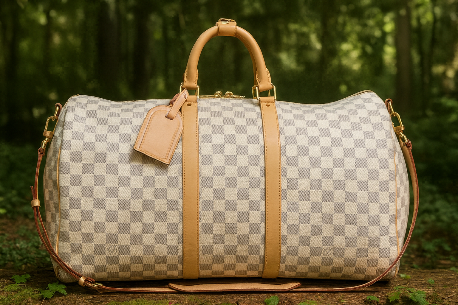 BelleLux LV Bandolier 55 in Azure Damier