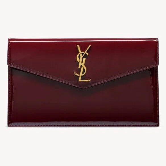 BelleLux YSL Cassandre Envelope Clutch – Burgundy