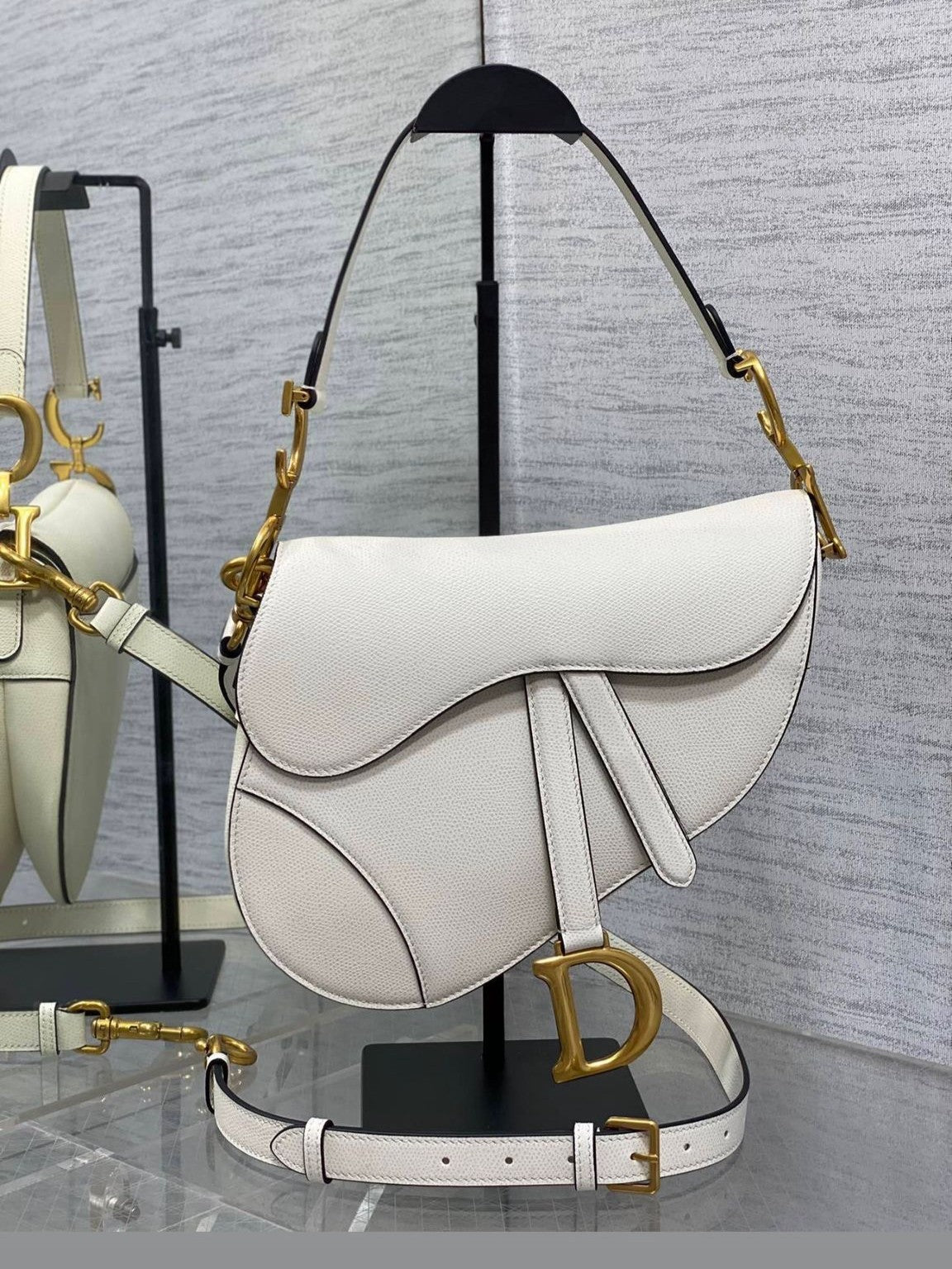 BelleLux Dior White Saddle Bag
