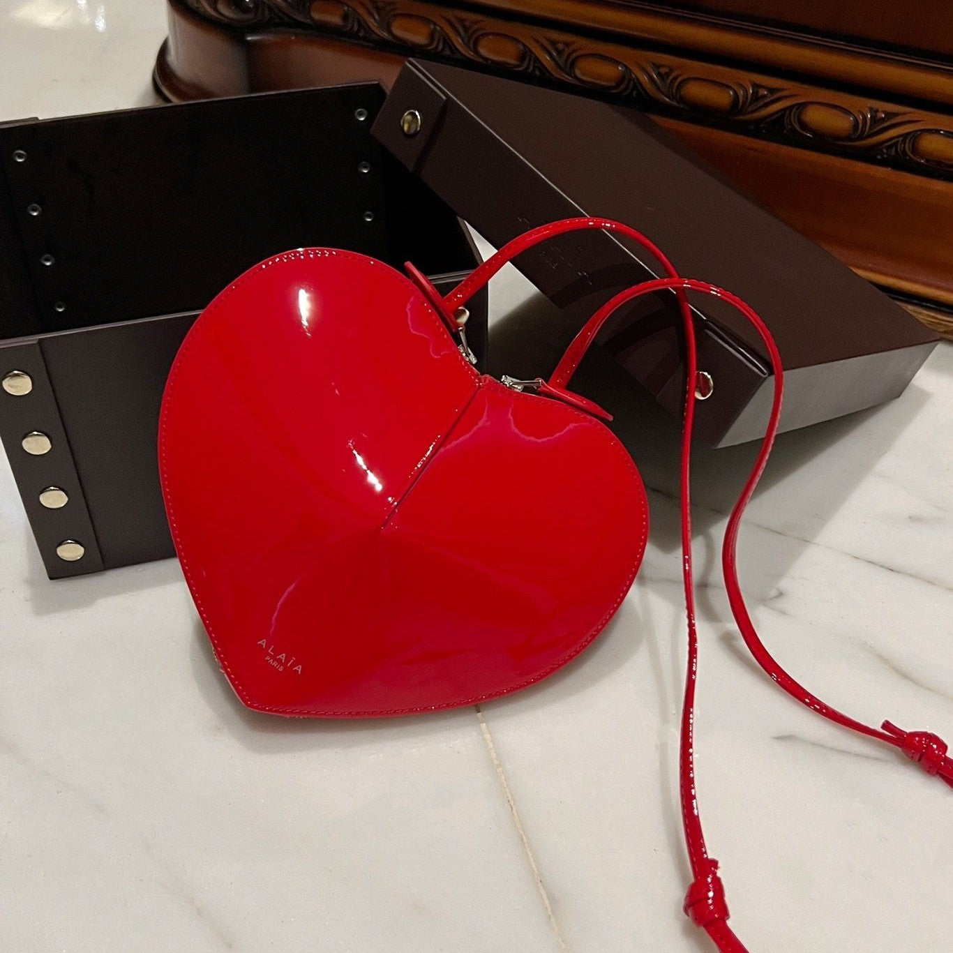 BelleLux Alaïa Red Heart Bag