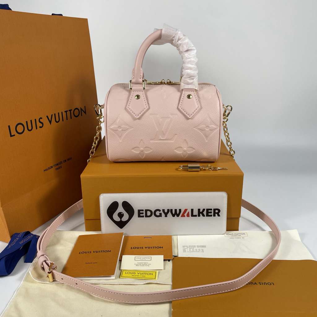 BelleLux LV Embossed Mini Speedy in Pink